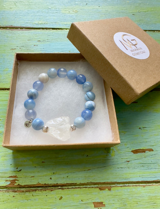 Blue Agate-White Quartz