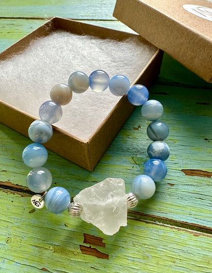 Blue Agate-White Quartz