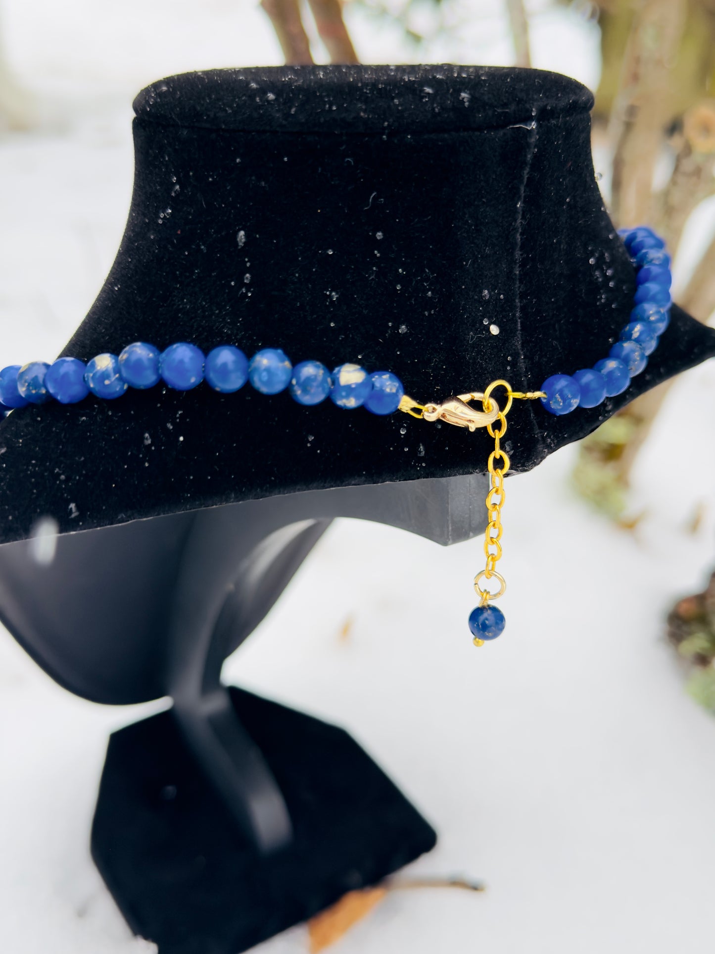 Lapis Lazuli 6mm Bead Size - Natural Pearl Necklace