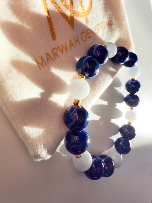 Lapis Lazuli - Aquamarine Bracelet With Hematite Spacers