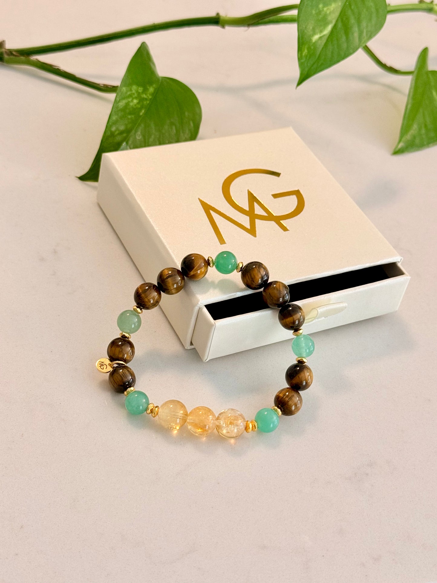 Tiger Eye - Citrine - Aventurine / Jade
