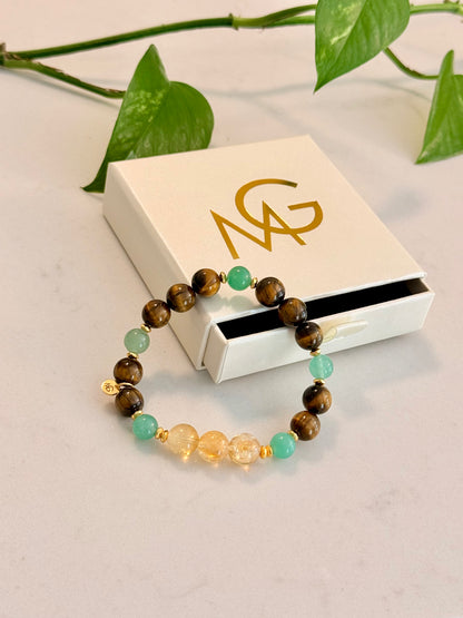 Tiger Eye - Citrine - Aventurine / Jade