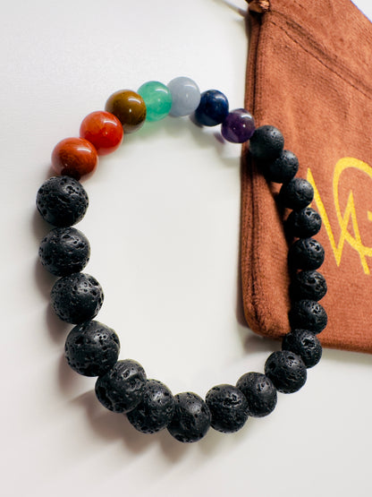 Chakra-Lava Bracelet Without Spacers