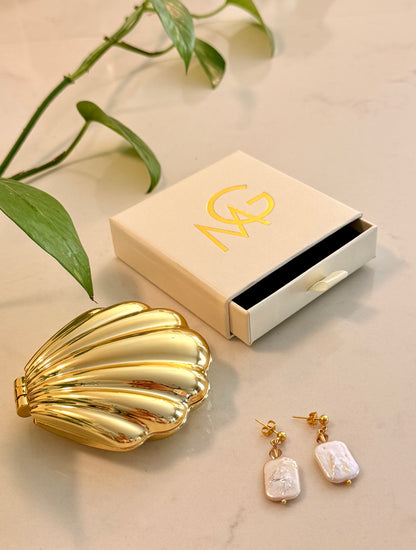 Natural Pearl Earrings with Swarovski Spacers