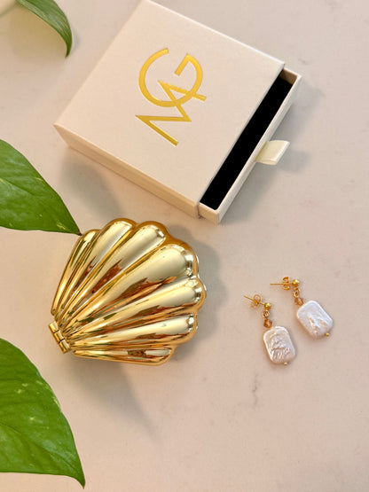 Natural Pearl Earrings with Swarovski Spacers