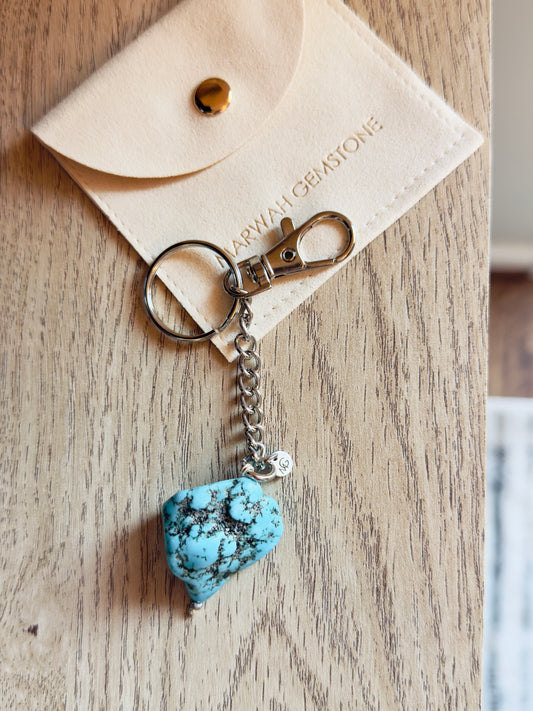 Raw Turquoise Keychain