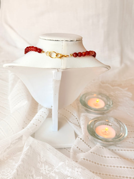 Red Agate Necklace 16"