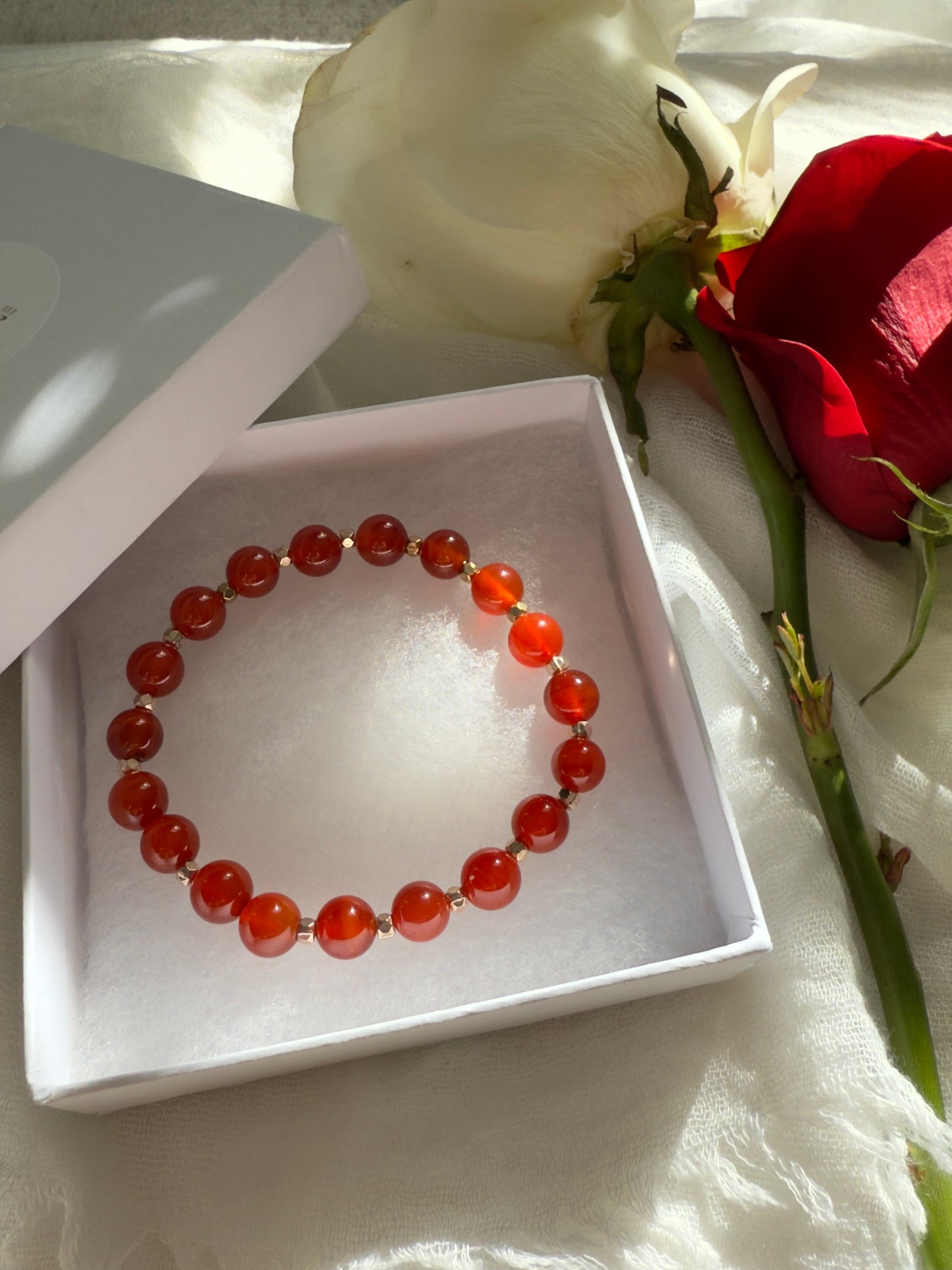 Red Agate - Natural Pearl 2 Bracelet Set