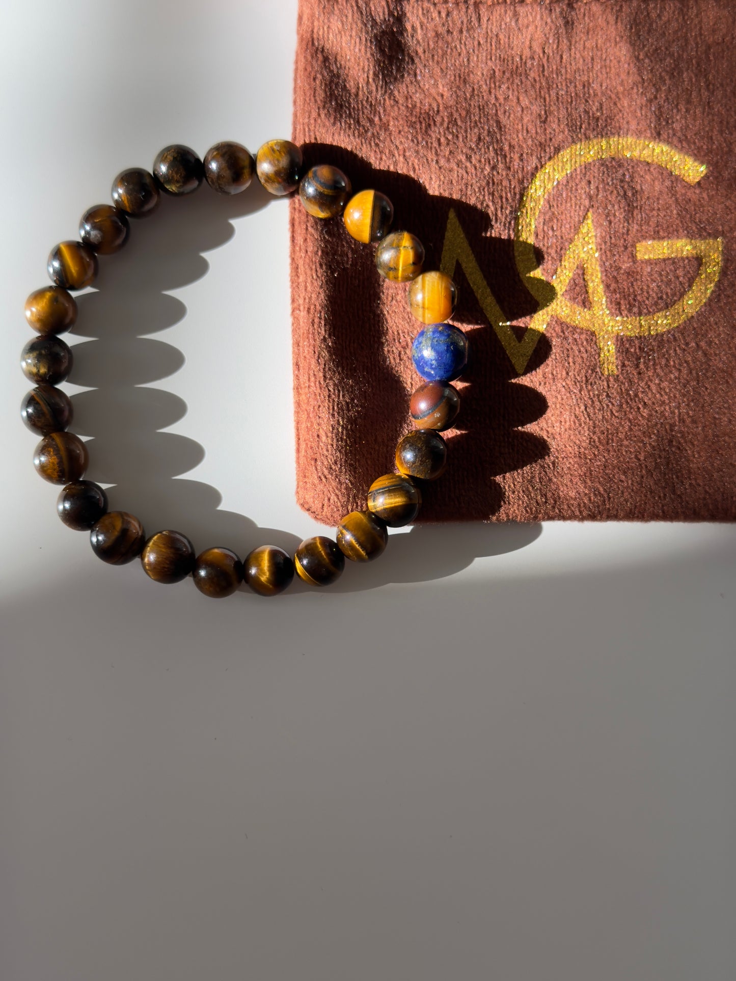 Tiger Eye And Lapis lazuli Bracelet of Men's Design