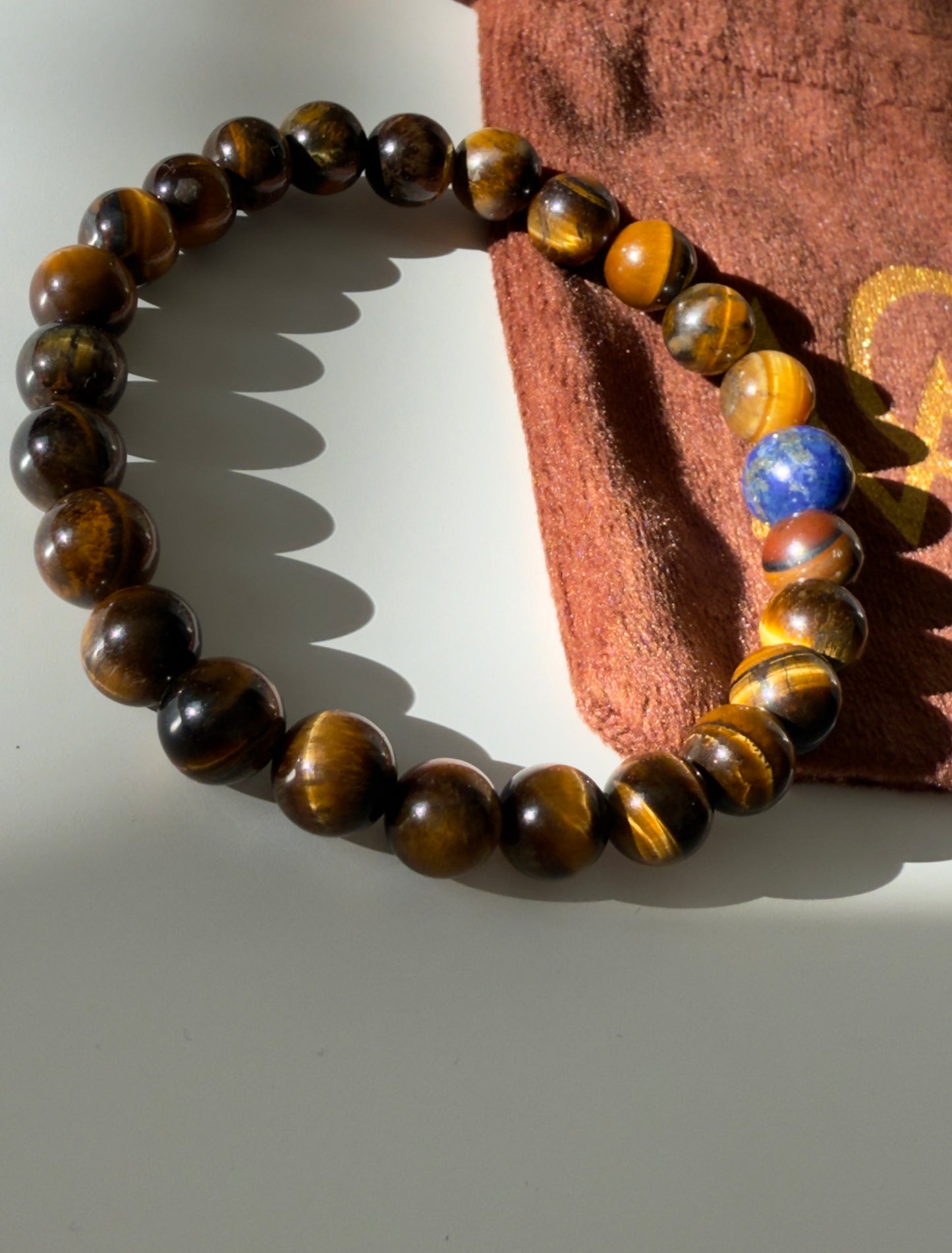 Tiger Eye And Lapis lazuli Bracelet of Men's Design