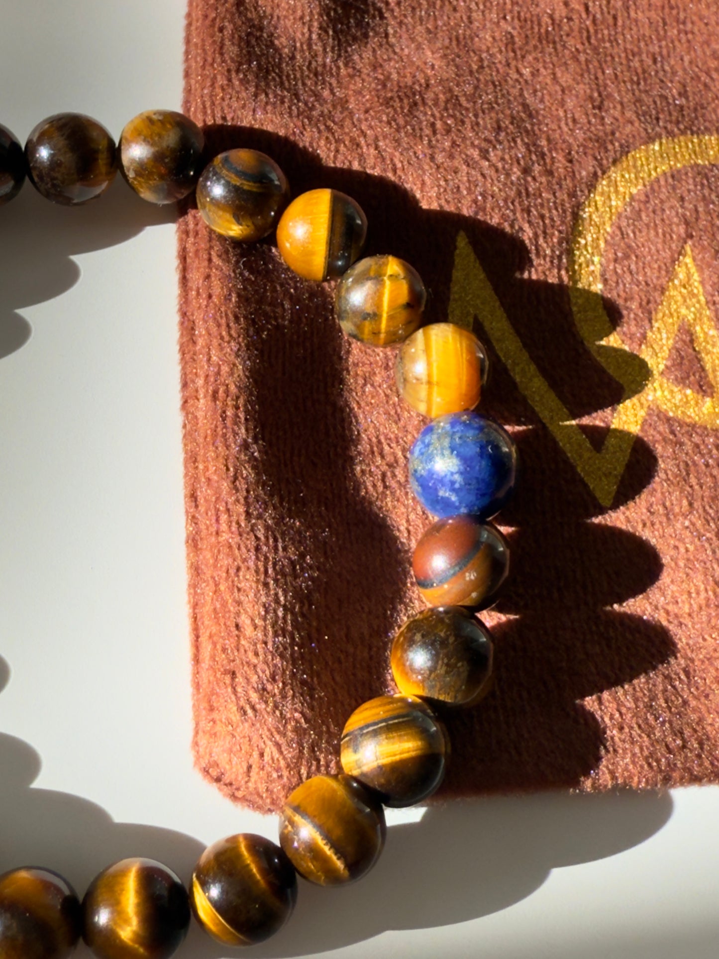Tiger Eye And Lapis lazuli Bracelet of Men's Design