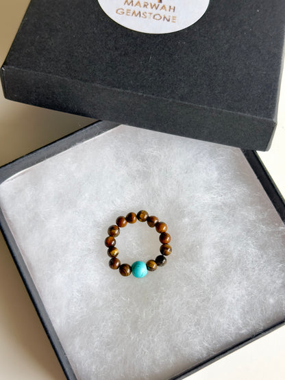 Turquoise and Tiger eye Rings