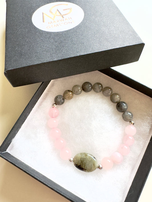 Labradorite-Rose Quartz Bracelet