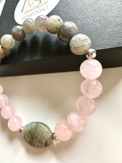 Labradorite-Rose Quartz Bracelet