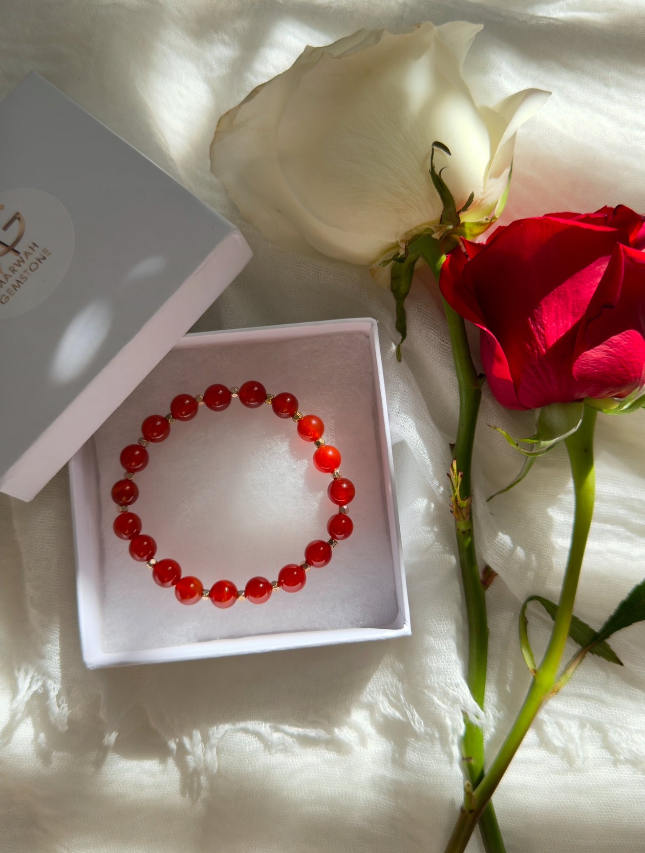 Red Agate - Natural Pearl 2 Bracelet Set