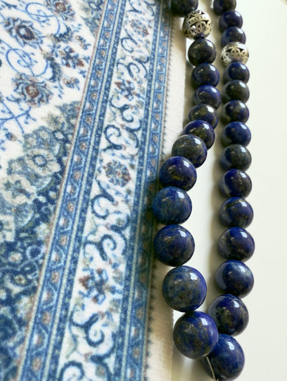 Lapis Lazuli 33-Bead Misbaha 10mm Bead Size