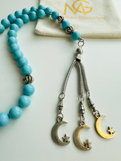 Turquoise 33-Bead Misbaha 8mm Bead Size