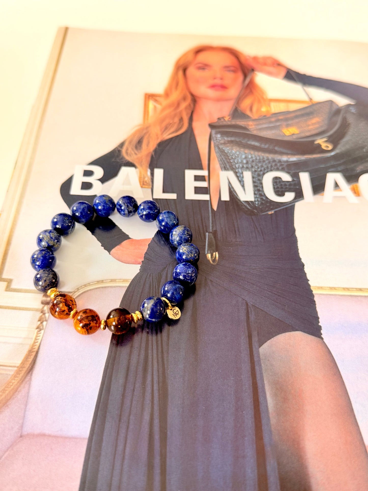Lapis Lazuli - Natural Amber Bracelet