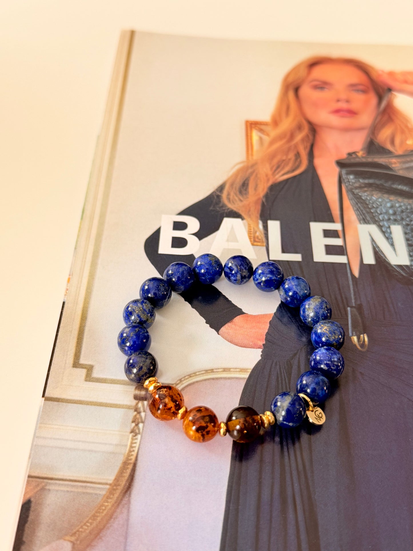Lapis Lazuli - Natural Amber Bracelet