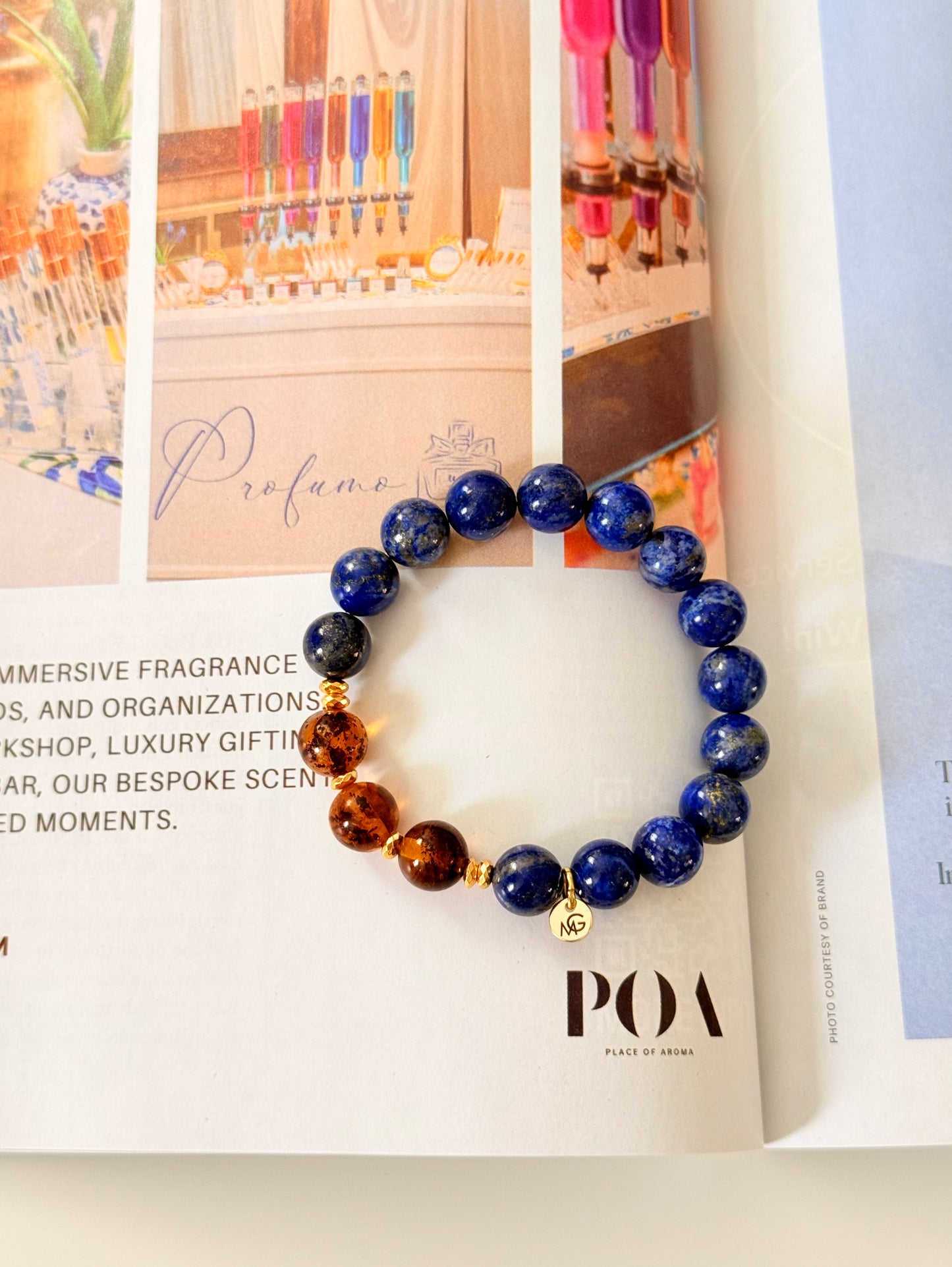 Lapis Lazuli - Natural Amber Bracelet