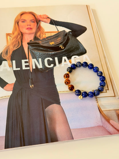 Lapis Lazuli - Natural Amber Bracelet