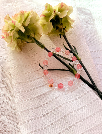 Clear Quartz - Watermelon Quartz Bracelet