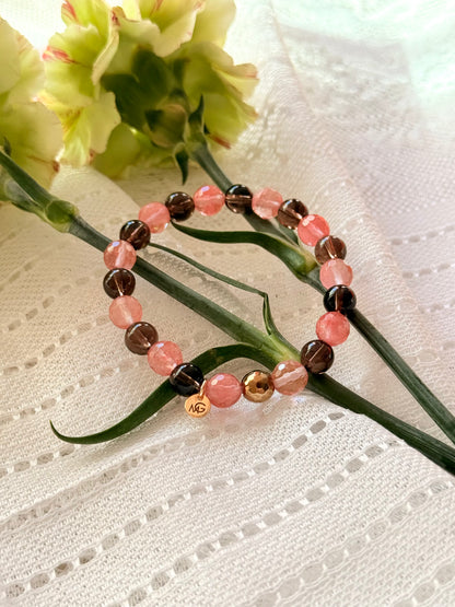 Smokey Quartz - Watermelon Quartz Bracelet