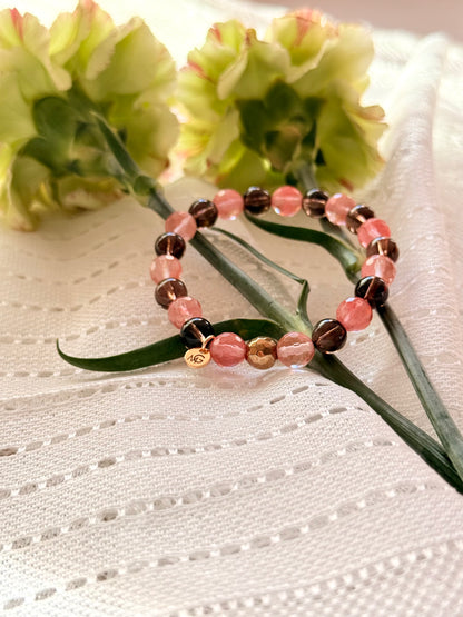 Smokey Quartz - Watermelon Quartz Bracelet