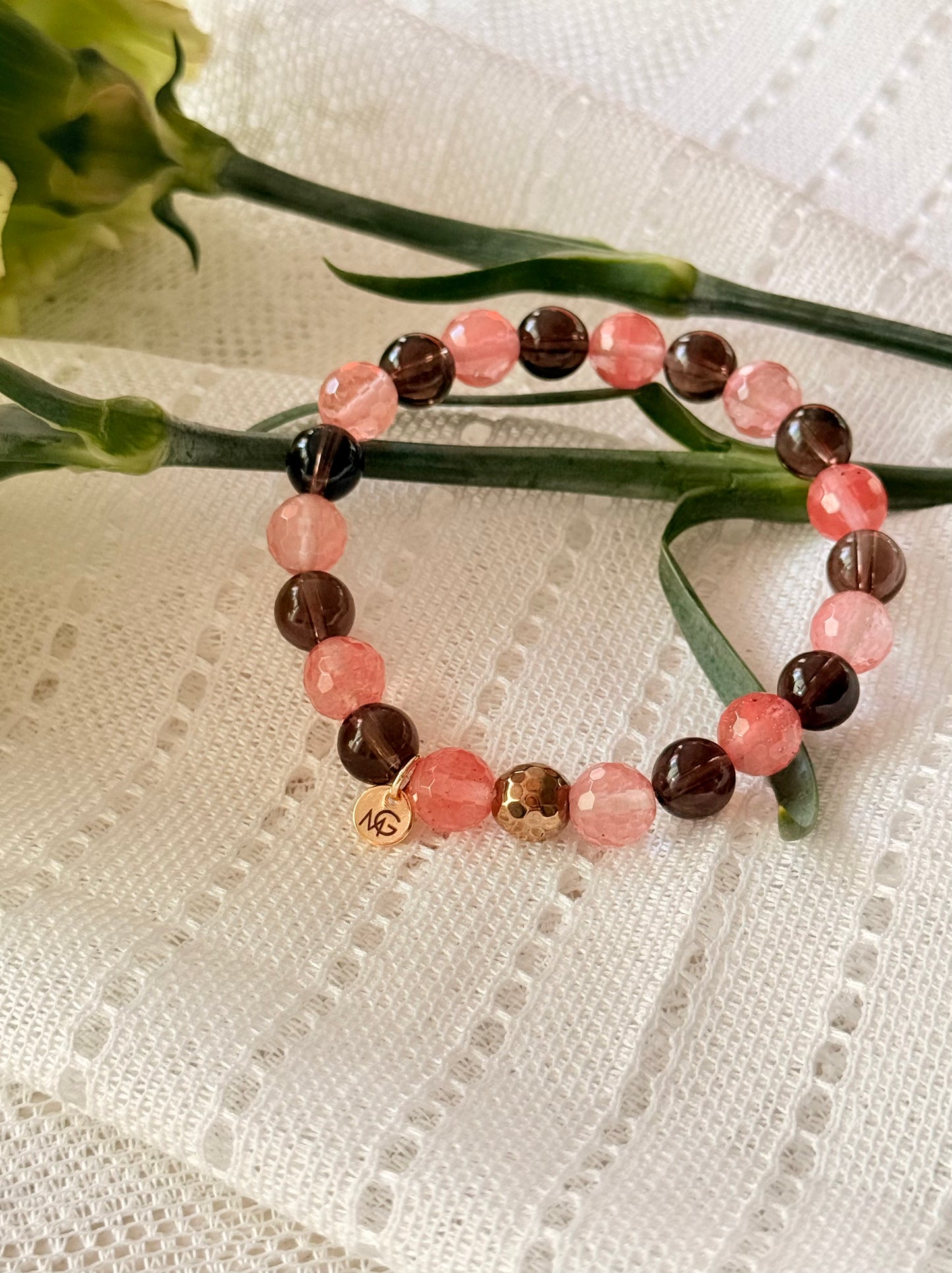 Smokey Quartz - Watermelon Quartz Bracelet
