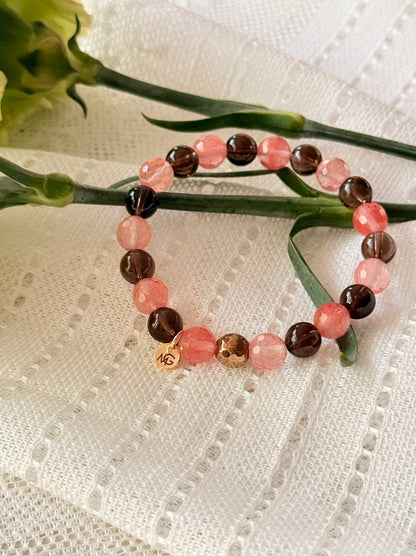 Smokey Quartz - Watermelon Quartz Bracelet