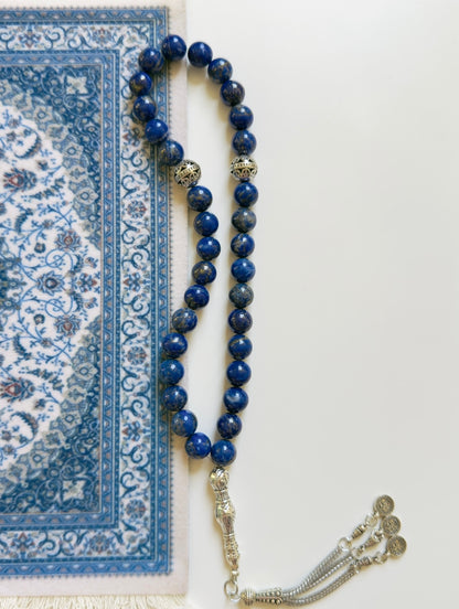 Lapis Lazuli 33-Bead Misbaha 10mm Bead Size