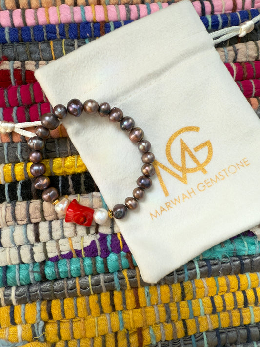 Tahitian and Freshwater Pearls - Natural Coral