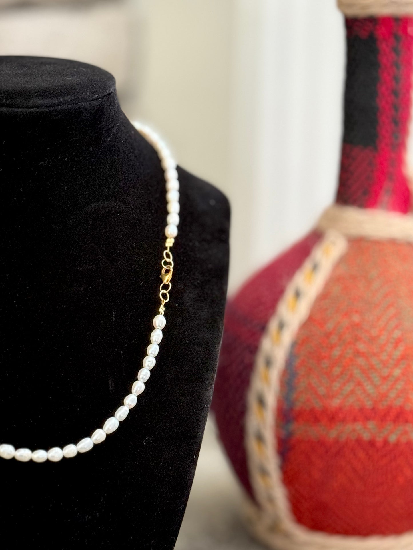 Cultured Natural Pearl Bracelet and Necklace Set with Gold 21-K