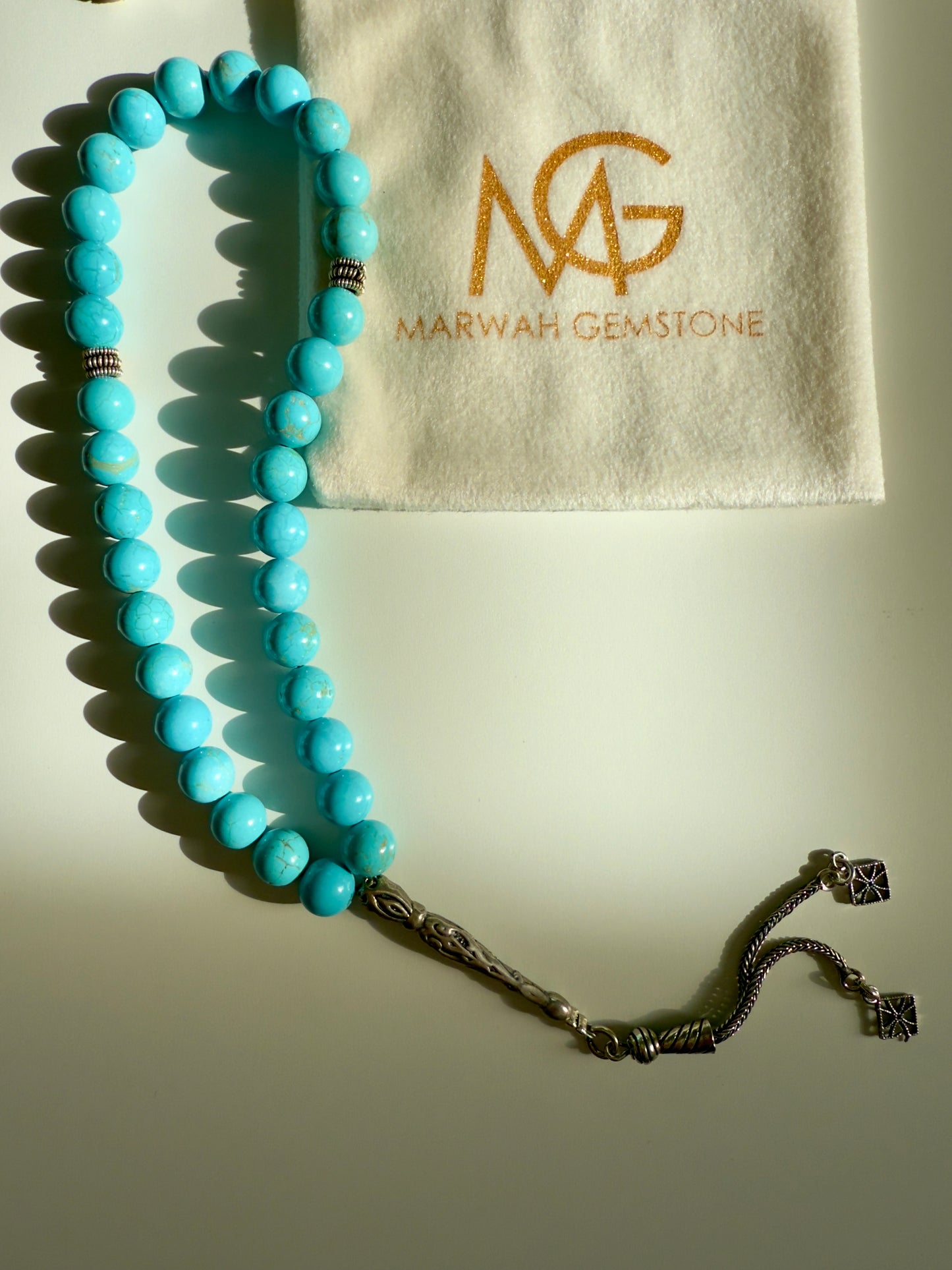 Turquoise 33-Bead Misbaha 8mm Bead Size