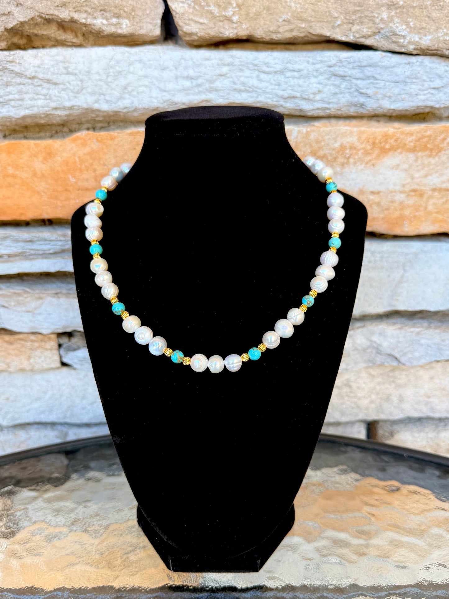 Turquoise - Freshwater Pearls Necklace