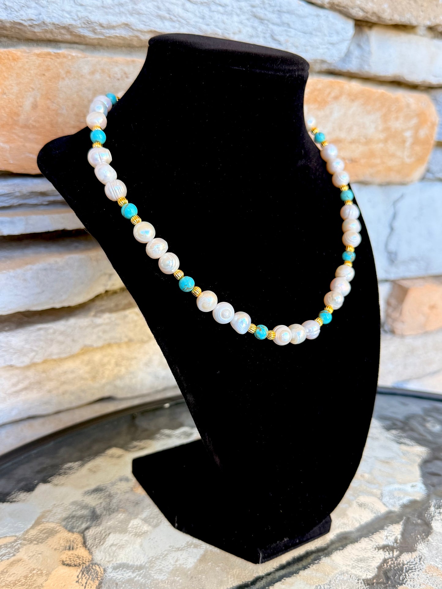 Turquoise - Freshwater Pearls Necklace