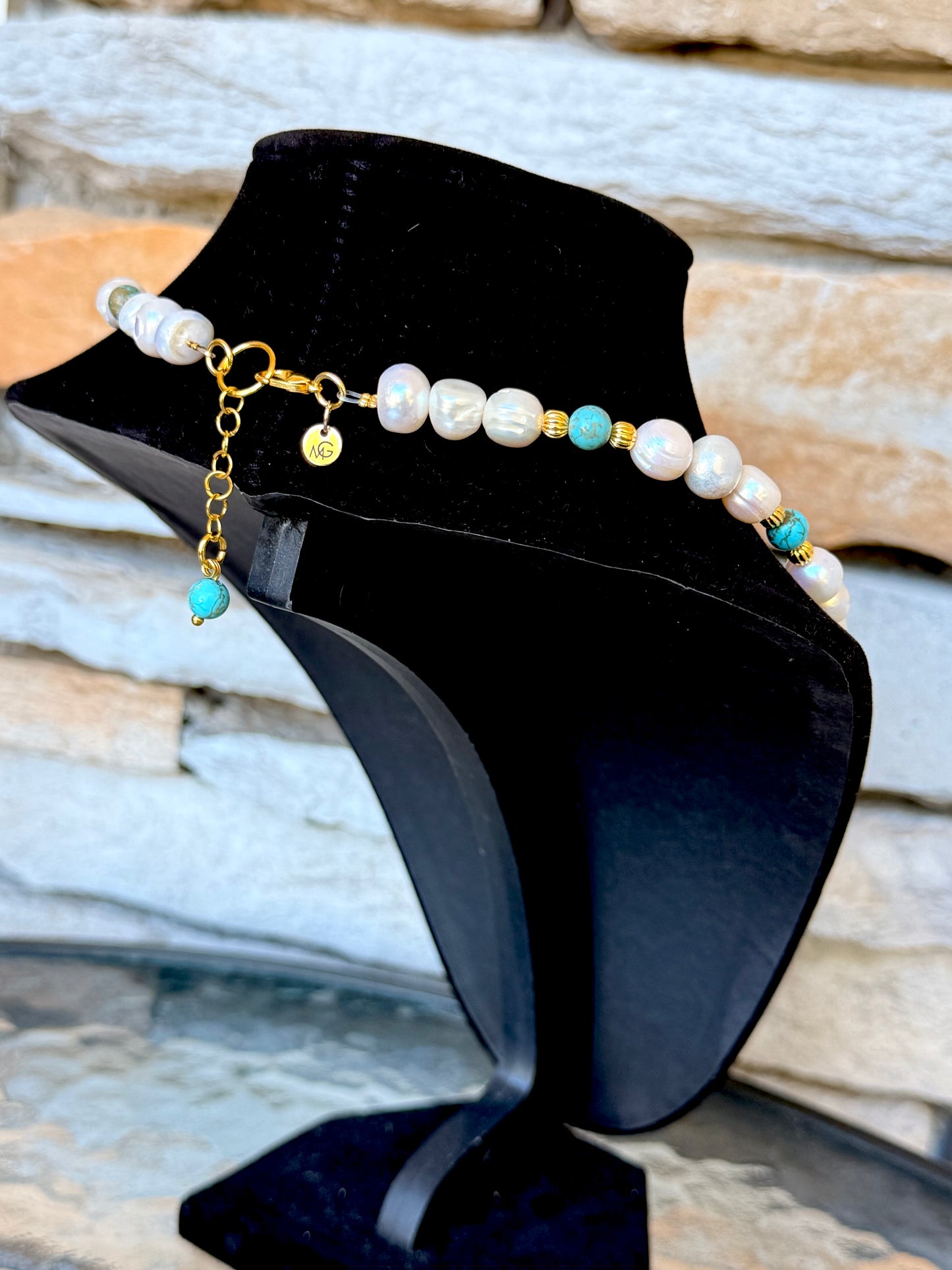 Turquoise - Freshwater Pearls Necklace
