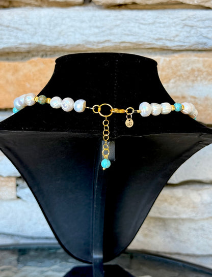 Turquoise - Freshwater Pearls Necklace