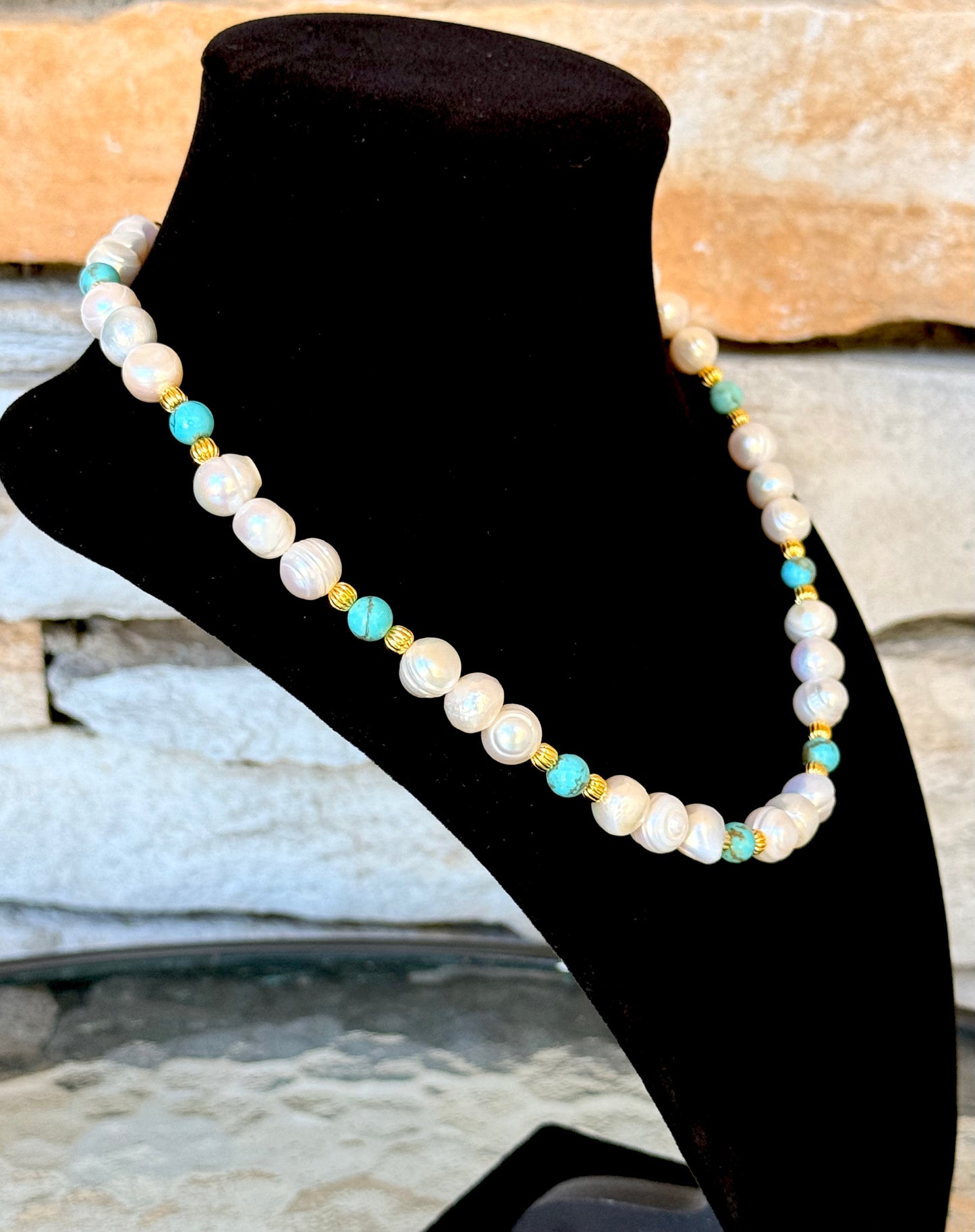 Turquoise - Freshwater Pearls Necklace