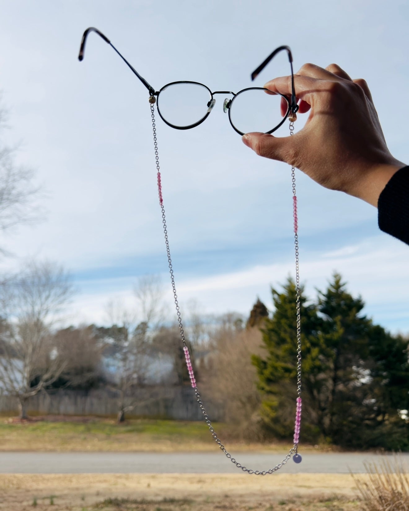 Rose Quartz Eyeglasses Chain