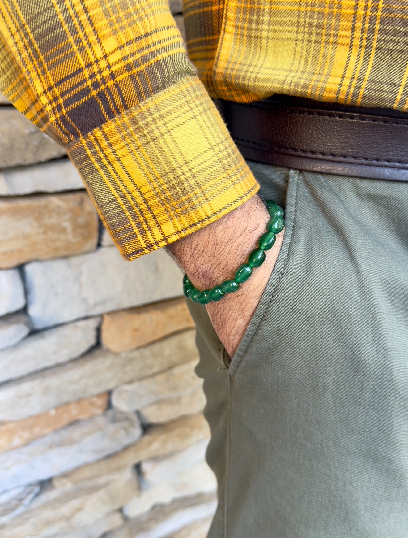 Green Jade Men's Bracelet