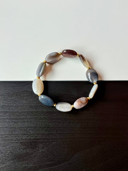 Agate - Natural Pearl Bracelet