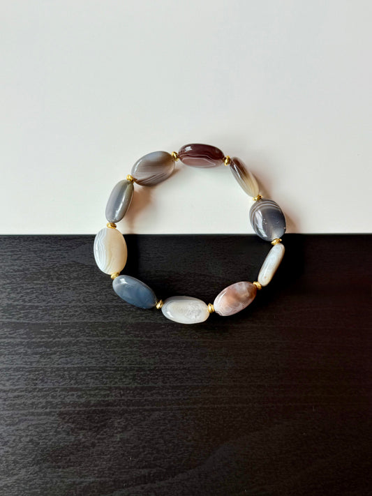 Agate - Natural Pearl Bracelet
