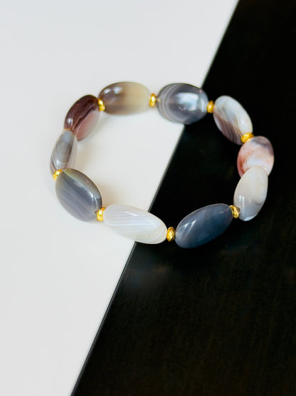 Agate - Natural Pearl Bracelet