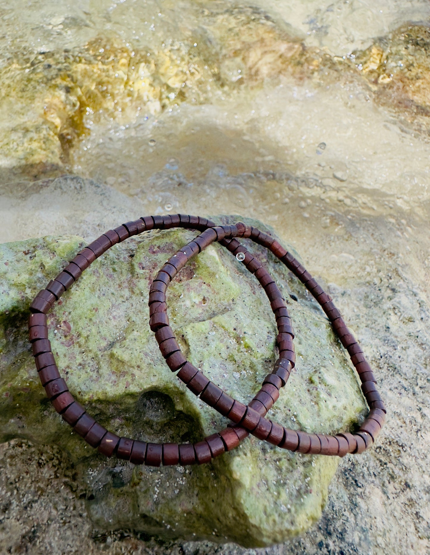 Brown and White Wood Men's Bracelets