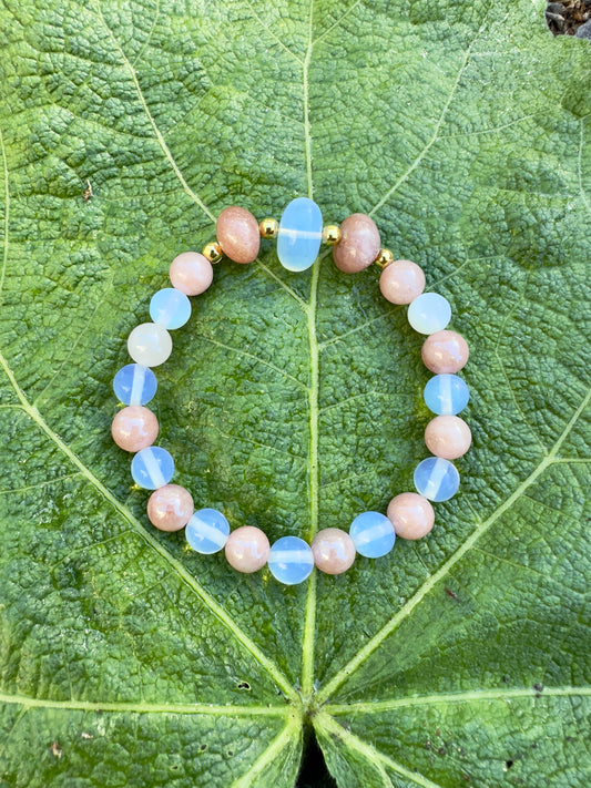 Moonstone-Sunstone Bracelet