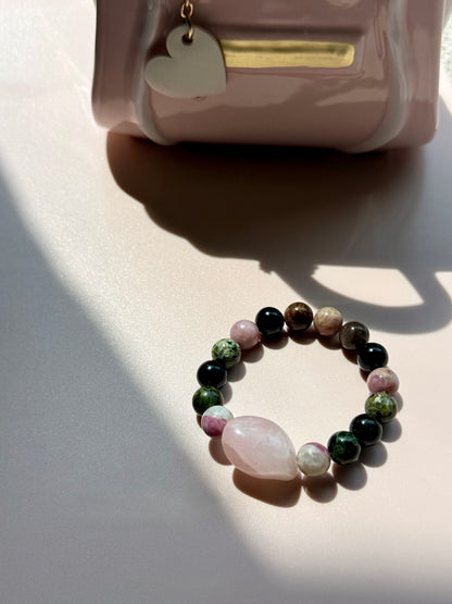 Colored Tourmaline - Raw Rose Quartz