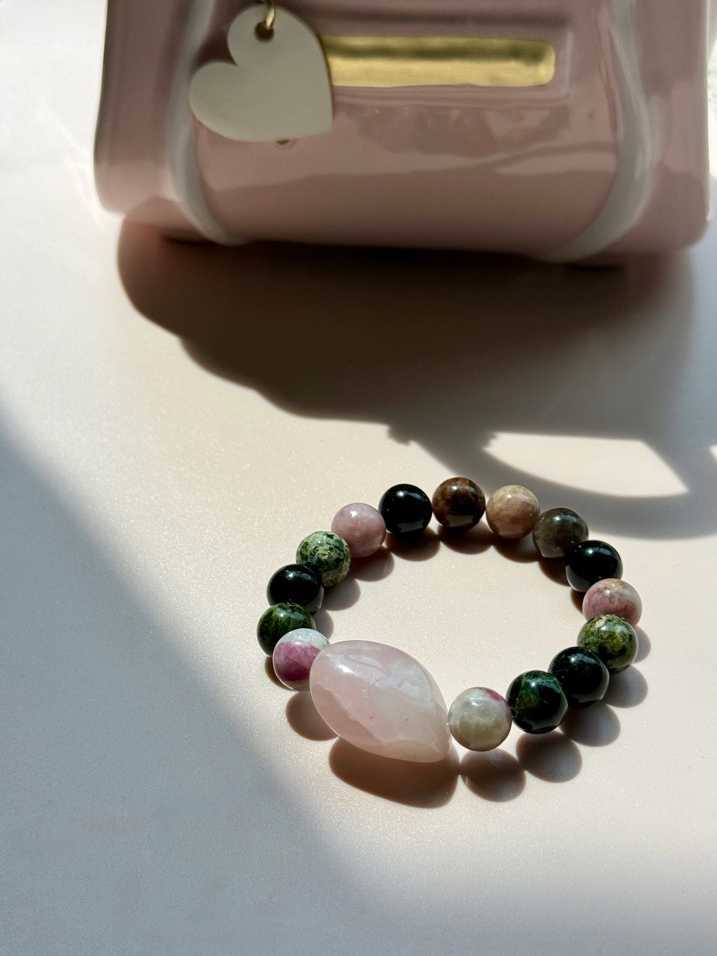 Colored Tourmaline - Raw Rose Quartz