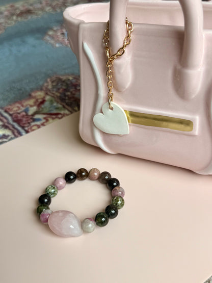 Colored Tourmaline - Raw Rose Quartz