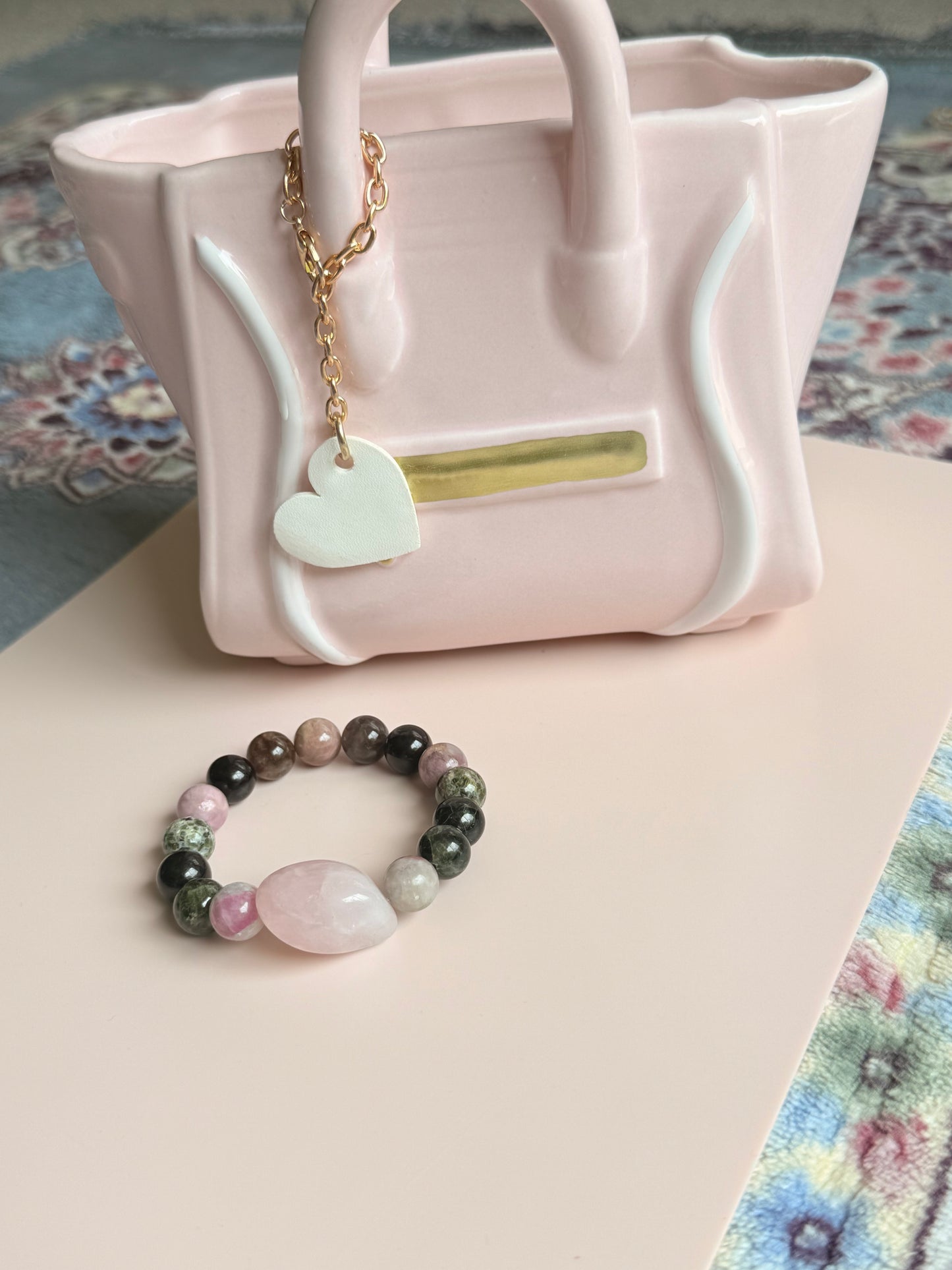 Colored Tourmaline - Raw Rose Quartz